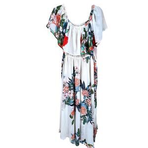 Une Ame Womens Floral Sleeveless Maxi Dress XL NWT